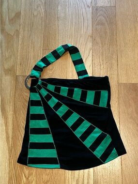 Striped Green & Black Women’s Top